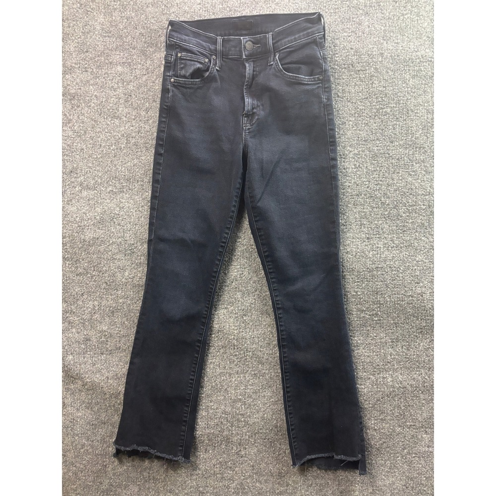 Mother The Inside Crop Step Fray Jeans Womens 24 High Rise Raw Hem Stretch Denim
